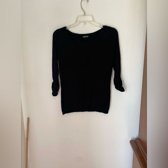 Express black ruched sleeve sweater size small - Picture 11 of 13